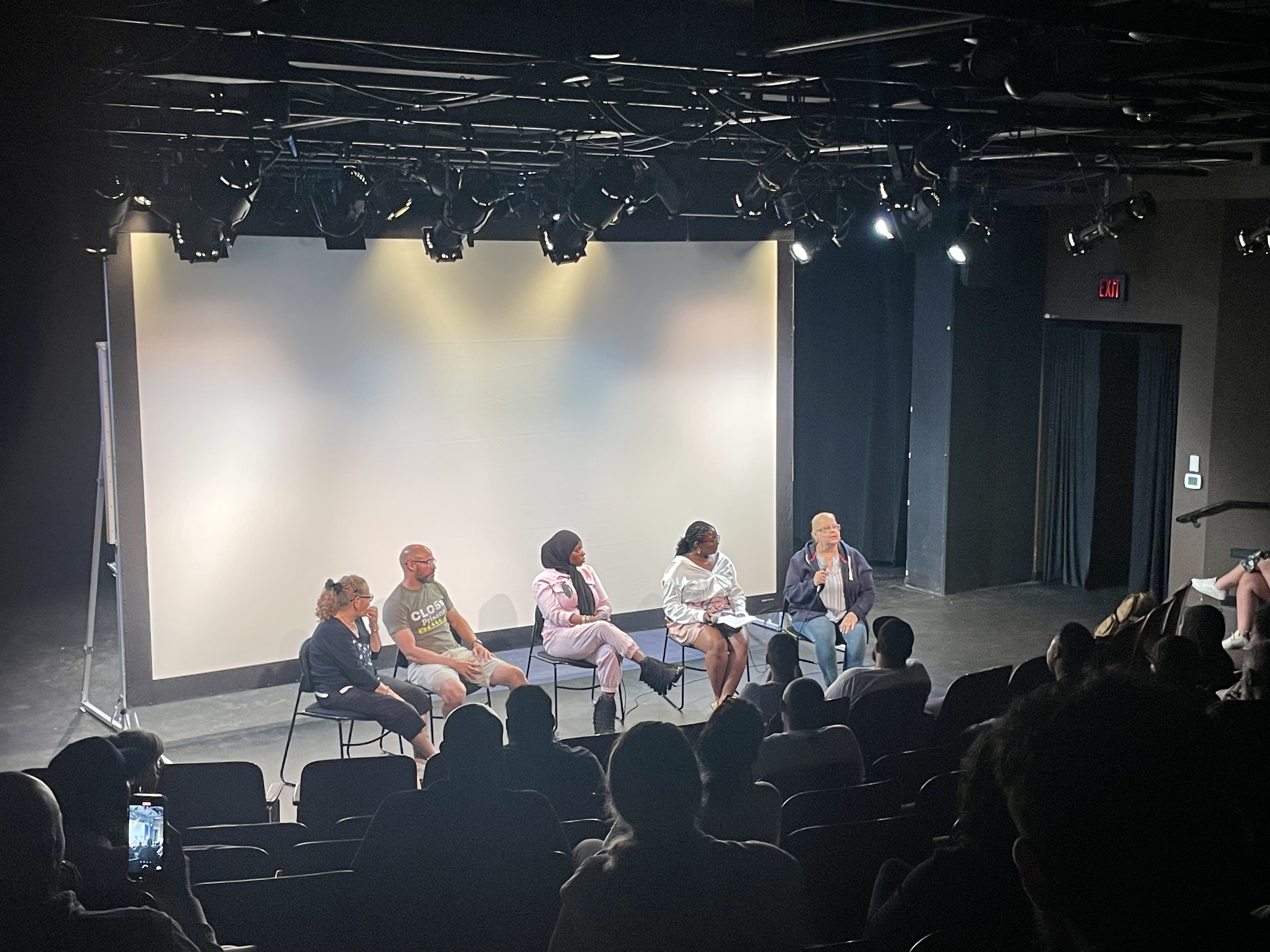 A panel discussion with Iris, Felix Rosado, Rasheeda Bagwell, Dyamond Gibbs, and Mrs. Dee Dee