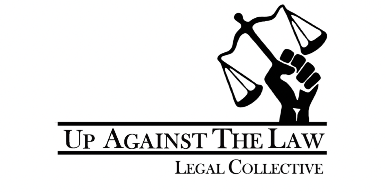 Graphic of Up Against the Law's logo