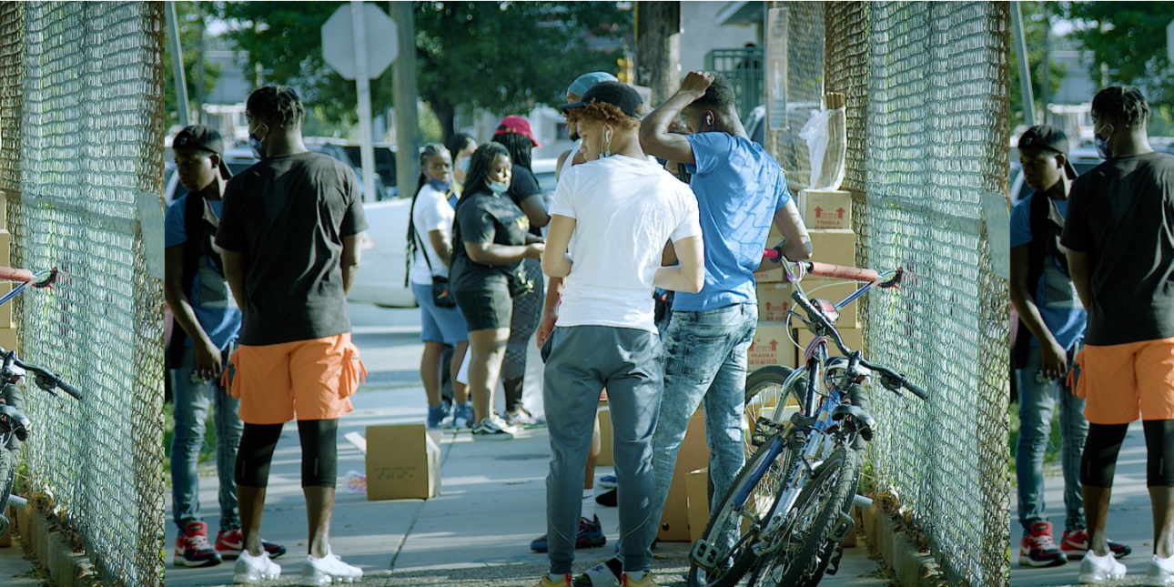 youth congregate for a program that provides resources to young people