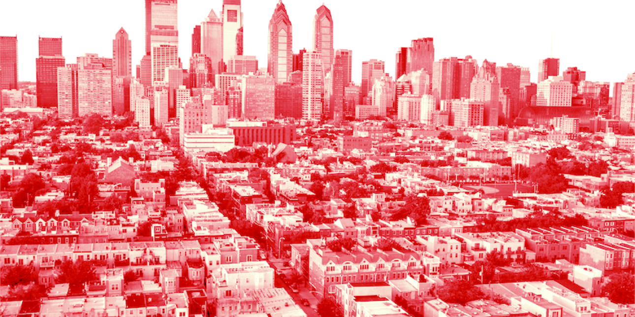 an image shows a red and white image of Philadelphia and the city skyline. The Move It Forward logo is displayed above.