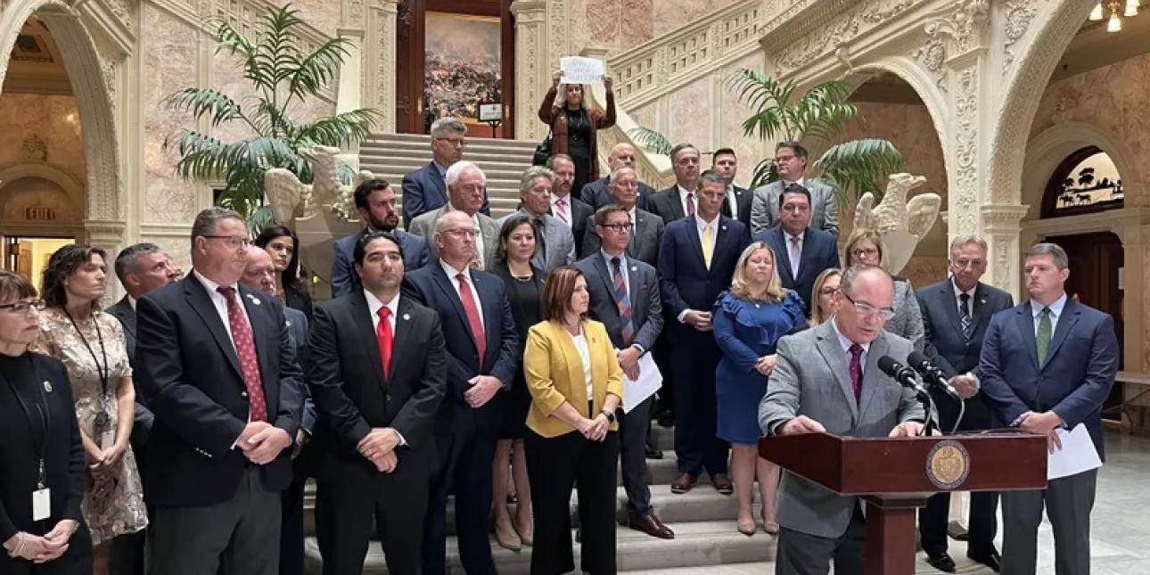 Members of the PA House Republican delegation hold a press conference calling for the impeachment of DA Krasner