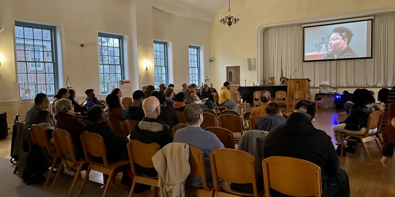 Audience members watch No Way Home in Germantown