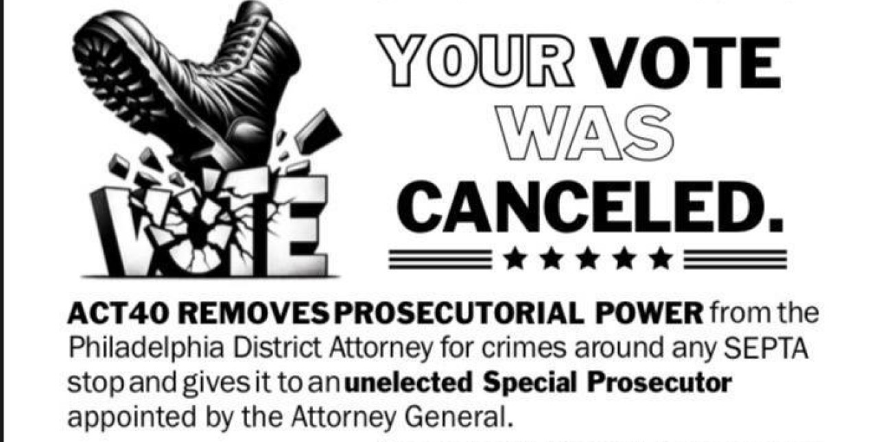 image shows a flier that says 'Your Vote Was Cancelled and a boot crushing the word Vote