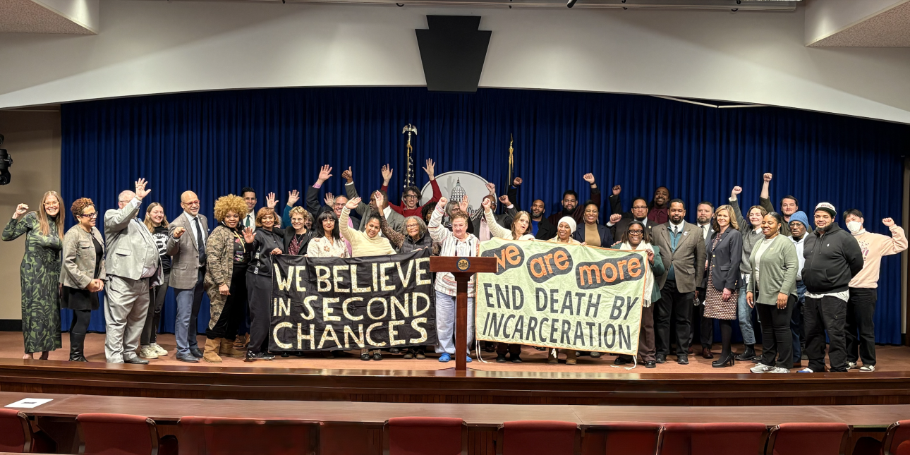 advocates raise fists in support of second chances