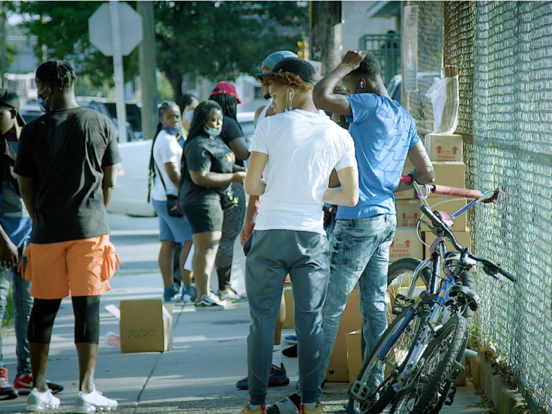 youth congregate for a program that provides resources to young people