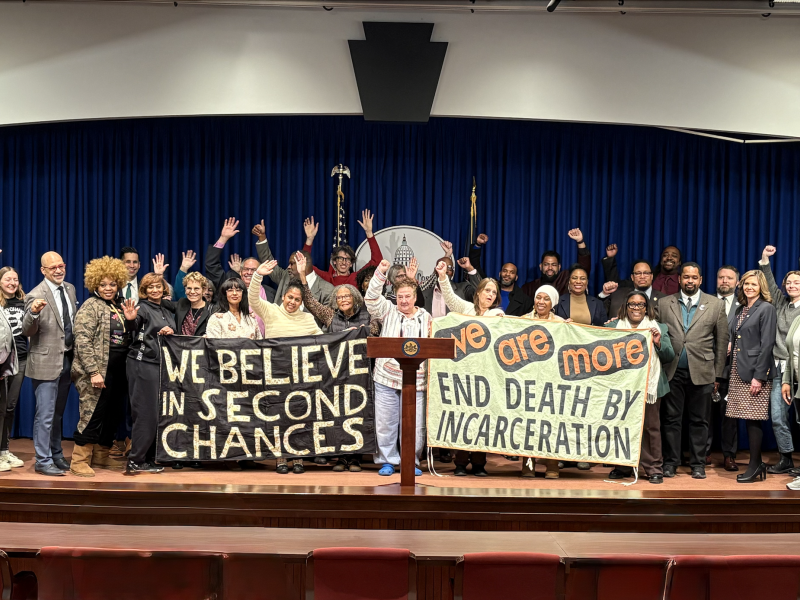 advocates raise fists in support of second chances