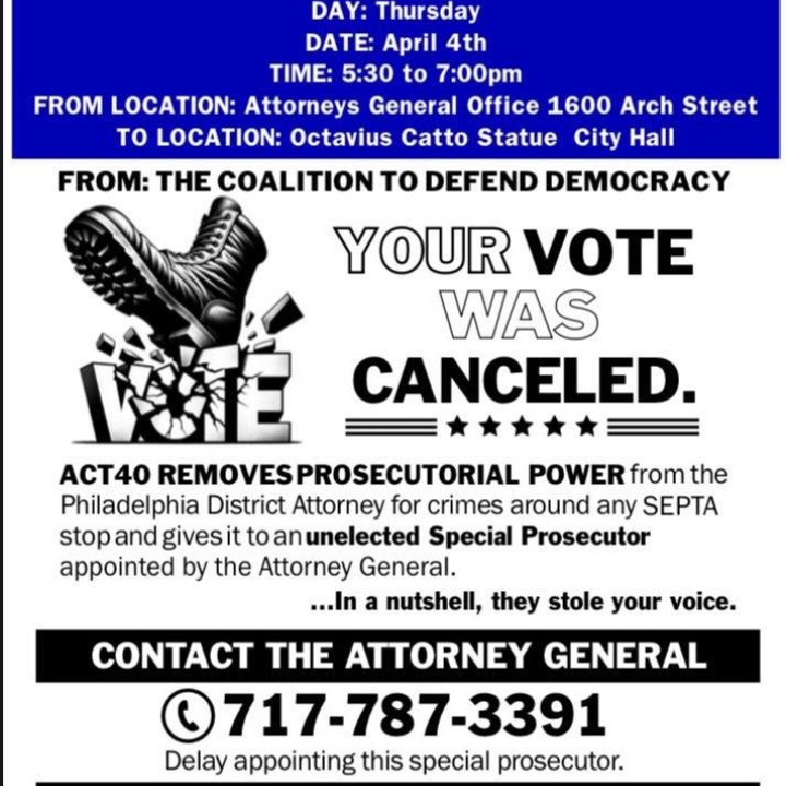 image shows a flier that says 'Your Vote Was Cancelled and a boot crushing the word Vote