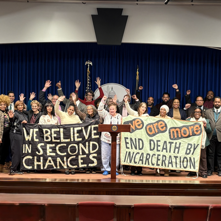 advocates raise fists in support of second chances